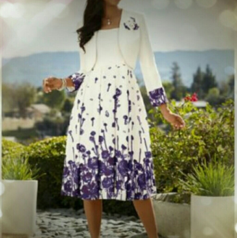Floral print dress and jacket